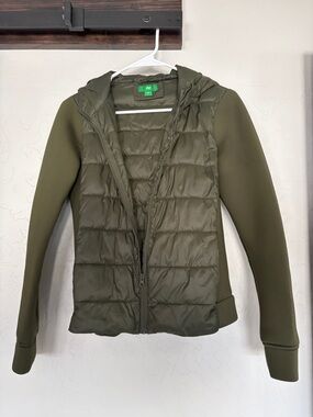 dip Olive Green Hooded Quilted Puffer Jacket